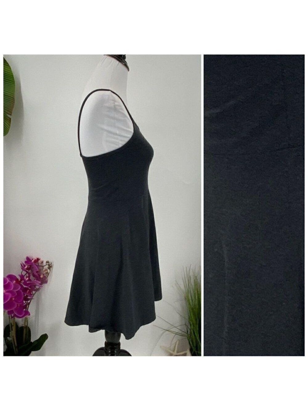 Divided Grey Strappy Sun Dress Fit & Flare Gray Knit Small - Picture 3 of 5